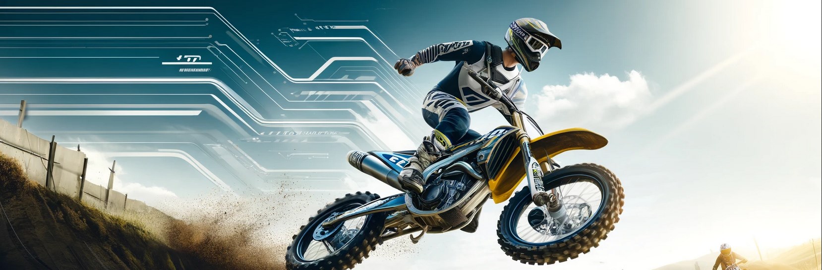 Moto con neumáticos Dunlop Motocross